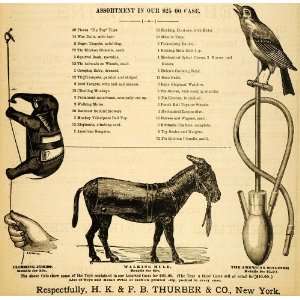  1883 Ad Thurber Mule Songbird Elephant Toys Children 
