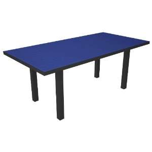   Euro 36 x 72 Dining Table in Black / Pacific Blue