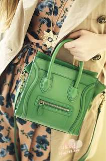 New Gossip Girl Real Leather Luggage Tote Mini Nano Smile Handbag 