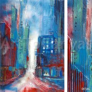 27x39 CHICAGO BERND KLIMMER ABSTRACT CITYSCAPE CANVAS  