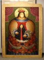   Madonna Christ Original Painting on Canvas Artist Framed Listed  