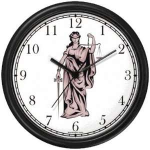  Statue of Justice Blind folded Holding Scales Wall Clock 