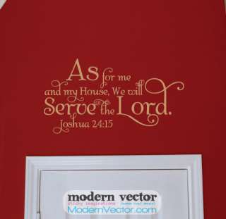 Serve the Lord Joshua 2415 Vinyl Wall Quote Decal  