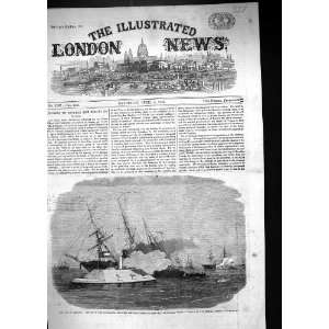  1863 War America Ships Attack Blockading Squadron 