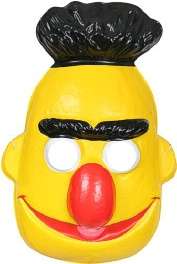 Officially licensed Sesame Street Bert PVC half mask. Mask is thin 