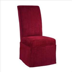 Bundle 61 Classic Seating Garnet Red Chenille Skirted Slipcovered Side 
