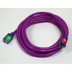  100 12/3 SJTW Pro Glo Lighted 3 Way Ext Cord w/CGM Purple 