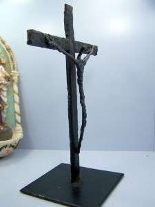 Antique Catholic Vintage Cross Candle Holder Chalice Cover Water Font 