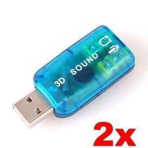  Neewer 2x USB EXTERNAL SOUND CARD 3D 5.1 AUDIO ADAPTER for 