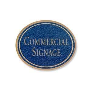  COMMERCIAL SIGN OVAL SURFACE MOUNTED COBALT BLUE SIGN GOLD 