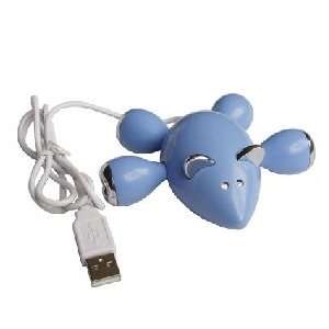  Blue Mouse 4 Port High Speed Mini USB Hub 