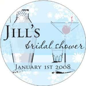 Wedding Favors Blue Martini Theme Personalized Travel Candle Favors 
