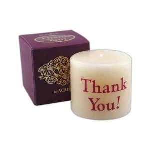  Candle with thank you message screen printed on the front 