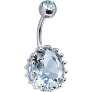  June 13mm Oval Solitaire Birthstone Belly Ring Jewelry