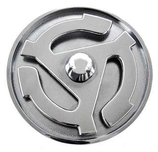 Chrome 45 RPM Record Adapter Spinning Belt Buckle  
