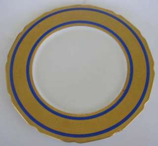 10 LIMOGES WARRIN COBALT & HEAVY GOLD PLACE PLATES  