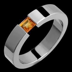   11.00 Titanium Ring with Tension Set Citrine Alain Raphael Jewelry
