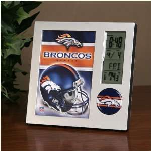  Denver Broncos Team Desk Clock & Thermometer Sports 