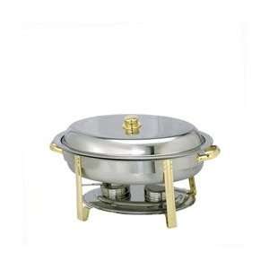  Stainless Steel and Gold Chafer (06 0387) Category Chafing Dishes 