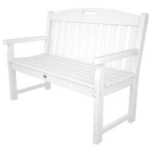 Trex Outdoor Furniture TXB48CW 48 Inch Yacht Club Bench, Classic White