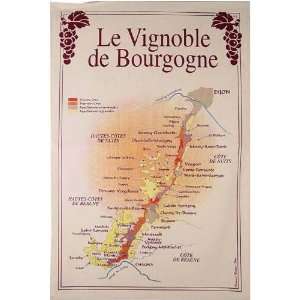  Burgundy (Bourgogne) Region Wines map instructional and 