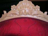ROCOCO Mother Father Louis XV Authentic Red Silk Chairs Rare Unique 