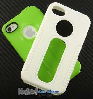 GREEN WHITE DUO SHIELD SOFT RUBBER SKIN HARD CASE COVER FOR APPLE 