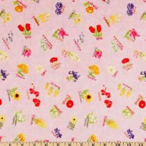  45 Wide Letters In Bloom Names Pink Fabric By The Yard 