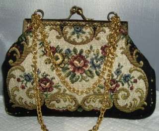 Vintage Delill Tapestry Evening Handbag Bag Md in ITALY  