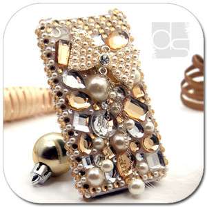 3D Bling Gold Crystal Gems Hard Skin Back Case Cover For Apple iPhone 