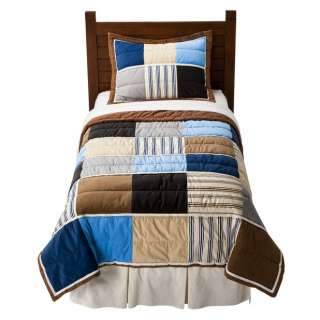 Circo Color Block Quilt Set Blue/Brown NEW Twin Size  