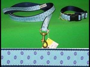 Up Country Blue w/purple dots Nylon Web Collars & Leads  