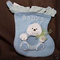 BLUE BABYS FIRST CHRISTMAS STOCKING PICTURE FRAME  