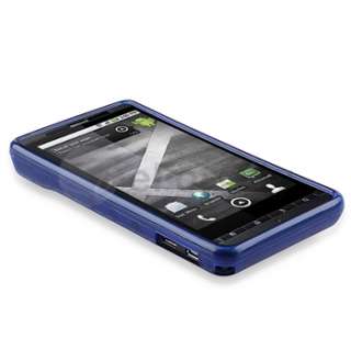 For Motorola Droid X 4 Smoke Blue Cover Skin Case+Battery+Charger+LCD 