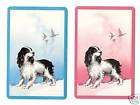 Swap Playing Cards 2 single Vintage Pink Blue Dogs