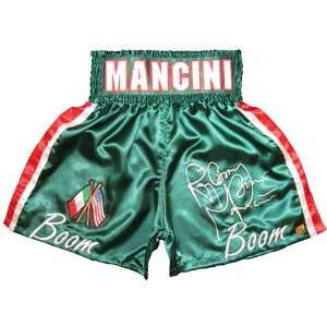 Ray Boom Boom Mancini Signed Green Boxing Trunks   Autographed 