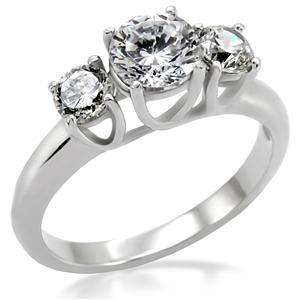 75ct 3 Stones Stainless Steel Wedding Ring sz 6  