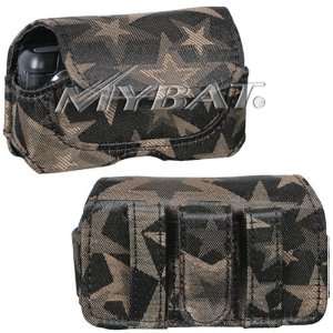  and Black Stars Watermark Design Fabric Horizontal Pouch Belt Clip 