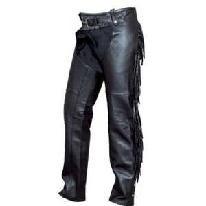   Buffalo Motorcycle Chaps fringed and round back with silver hardware