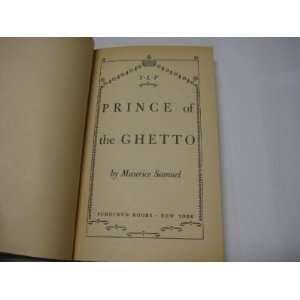  Prince of the Ghetto Maurice Samuel Books