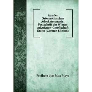   , Eduard Coumont, Wiener Advokaten Gesellschaft Union Max Mayr Books