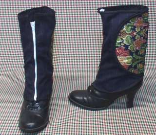 this is a fabulous pair of boot shoe spats the are made with a navy 