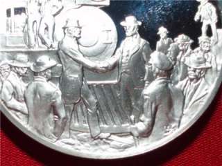 Franklin Mint 1971 Sterling Silver Medal 1869 Nation Linked Golden 