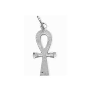 Genuine Sterling Silver Diamond Cut Ankh Charm Pendant with chain   16