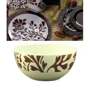  Chocolate Flora Melamine Bowl by Precidio Kitchen 