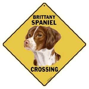 Brittany Spaniel Crossing 12 X 12 Aluminum Sign