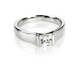Princess Cut Diamond Solitaire Engagement Ring   18ct White Gold, 0.15 