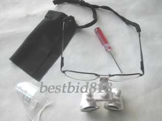 5X 420mm)Dental Surgical Binocular Loupes+LED Head Light lamp 
