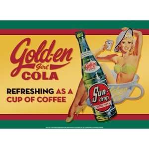   SIGN Golden Cola   Refreshing as a Cup of Coffee