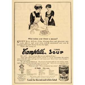 com 1911 Ad Joseph Campbell Tomato Soup Maid Dinner Table Broth Stock 